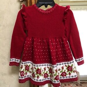 New Max Studio Baby knit Christmas dress w/matching tights.  Size 18 month.